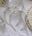 Elegant thin silver pearl headband with sparkling rhinestone balls for women stylish look - Round Beads (White Pearl & Rhinestone Ball)