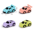 Miniature race car set in pastel colors with detailed 7x4x3cm size dimensions - 4 Colors Q Edition Pull-back Car