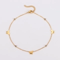 Detail of gold butterfly anklet with sparkling rhinestones and lobster clasp closure - Butterfly (AML03591) / Gold