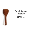 Piccola spatola quadrata in legno di teak 21x7.8 cm con venature naturali - Spatola Quadrata Piccola