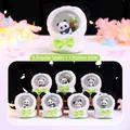Cute panda dessert blind box lamp with white plush sphere and green bow base - 8w063 Plush Panda Box 6 / Full Box Set