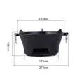 Stufa a carbone portatile in ghisa nera 240x105mm per campeggio all aperto e barbecue - Stufa a carbone 24CM