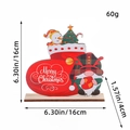 Décoration de Noël en bois avec gnome et bonhomme de neige et dimensions 16x16x4cm - Père Noël dans la chaussette