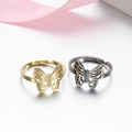Chic 18K gold plated hollow butterfly stainless steel open rings in gold and silver - 011 (Hollow Butterfly)