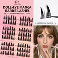 Set de faux cils style manga noir naturel avec 10 rangées de cils volumineux en grappes - Style Segmenté Manga 69