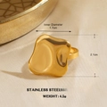 Goldener Edelstahlring im Lavadesign, 1,7 cm Innendurchmesser und 4,5 g Gewicht - Unregelmäßiger Lava-Stil (1644)