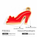 Red high heel pendant in stainless steel with 18k gold plating and enamel finish - PJ91911 (Red High Heels)
