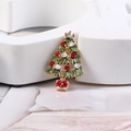 Close-up of golden Christmas tree brooch with green enamel and sparkling crystals - BR1466 KC Gold Multicolor Tree