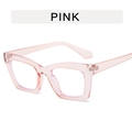 Retro oversized square light pink transparent glasses frames with anti-blue light lenses - Transparent Pink