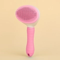Roze kattenpoot verzorgingsborstel met metalen naalden voor massage en haarverwijdering - Diamant Antislip Handvat Stijl (OPP Zak) / Roze