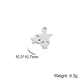 Set of three polished stainless steel star pendants for jewelry making on white background - Triple Stars / Silver
