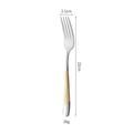 Elegant stainless steel dinner fork with gold diagonal embossed handle and size markers - Gold Handle Dinner Fork
