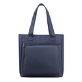 Bolso tote de nailon azul marino impermeable para hombre con gran bolsillo frontal - Azul oscuro