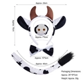 Plush cow cosplay set with cow ears headband, nose, bow tie and tail for parties - Soft Coffee Horn Cow 4-Piece Set