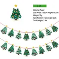 Christmas tree paper banner with 8 flags and green ornaments for party decoration - Z25-Green Christmas Tree
