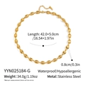 Detaillierte Maße der 18K vergoldeten Edelstahl Schweinenasen Gliederkette für Damen - Gold(YYN025184-G)