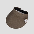 Détail de visière en paille tressée avec étiquette UV care et sangle réglable - Taille unique / Noir