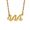 Golden stainless steel angel number necklace featuring a polished 444 pendant - 444