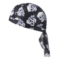 Elastic bandana cap featuring black and white skull patterns for cycling and sports - Pirate Pattern No.1