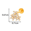 Gold flower labret stud with zircon stones, measuring 0.67cm by 0.71cm - Triangle Star Style (2607-4#Gold) / Gold
