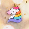 Rainbow unicorn acrylic badge pin in pastel colors for girls backpack and clothing decoration - 10 Proud Unicorn