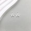 Silver alloy hollow star pendant with Just for you engraving and swirl patterns - 1Pc Antique Silver Star Just For You 10*10mm