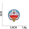 Detalle del parche bordado de anime Doraemon de 6x5,8 cm con costuras de colores - W25AM-095-10
