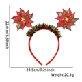 Serre-tête de Noël avec fleurs de poinsettia rouges et guirlande, taille 22,6x23,5cm - Style Fleur Rouge Baie