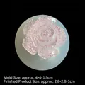 Translucent rose flower silicone mold for resin jewelry with light pink glitter outcome - Pattern 2-Mirror 16340 Rose