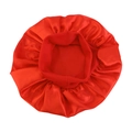 Red satin silk sleeping cap for kids with elastic wide band for hair protection - One Size / Red
