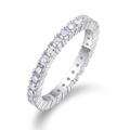 Funkelnder S925 Sterlingsilber Eternity Ring mit rundum besetzten Zirkonia Steinen - US Größe 9 / R13148 Moissanit 2.0mm
