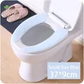 Copriwater adesivi in velluto blu lavabili, taglia piccola 37x9cm per il comfort del bagno - 2 Pezzi / Blu