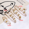 Set of 4 gold pearl waist cincher pins with rhinestones for pants adjustment - Retro Pearl Set
