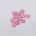 Close-up of 12mm pink druzy resin cabochons with sparkling glitter texture for DIY jewelry - 12mm / Pink (1)