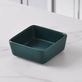 Square dark green ceramic snack bowl with a minimalist matte finish for home use - Dark Green