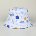 Cappello a secchiello bianco per bambini con pesci colorati per protezione solare - M (56-58cm) / Bianco