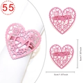 Pink heart-shaped napkin ring with LOVE cutout design for romantic table decor - Pink Heart LOVE Hollow