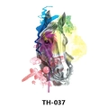 Waterproof temporary tattoo sticker featuring a watercolor horse head design TH-037 - Th-037 / 210*148mm