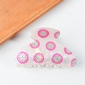 Pearlescent acetic acid hair claw clip with vibrant pink dragon fruit slice print - Dragon Fruit Style (D9-3-11)