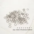 Anellini aperti in acciaio da 6mm con spessore 0,8mm per creazione di gioielli fai da te - Anellini chiusi da 6x0,8mm 5g