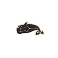 Cartoon whale enamel pin with constellation pattern and gold-plated metal edges - Constellation Whale Style (C1383-3)