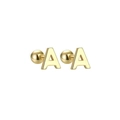 Orecchini a perno con lettera A in acciaio inossidabile dorato con chiusura a vite - Lettera A (T55662) / Oro