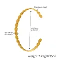 Détails du bracelet en acier inoxydable plaqué or 18 carats avec diamètre de 6,5 cm et mesures - Style de Collage de Disques Ronds (Z280) / Or