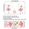 Wandtattoo mit Aquarell-Ballettmädchen und rosa Flamingo, Größe 119x73.5cm - Rosa Duo Tänzer Stil (MS4261)