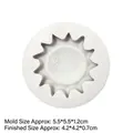 Stampo in silicone bianco fai-da-te con design a forma di sole per resina e gesso - Viso del Sole / Grigio