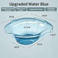 Blue translucent sitz bath for postpartum care with 39x40x12cm size dimensions - Second Gen Classic / Transparent Blue