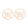 Retro rose gold stainless steel stud earrings with hollow butterfly design - 197/Butterfly / Rose Gold