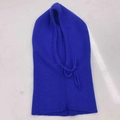 Blue knitted balaclava for women with neck drawstrings and soft woven texture - One Size (55-60cm) / Blue