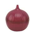 Onion shaped purple storage container for vegetable preservation in plastic material - Onion