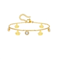 Bracciale in acciaio inossidabile dorato con ciondoli a corona e zirconi cubici - Stile Corona 2